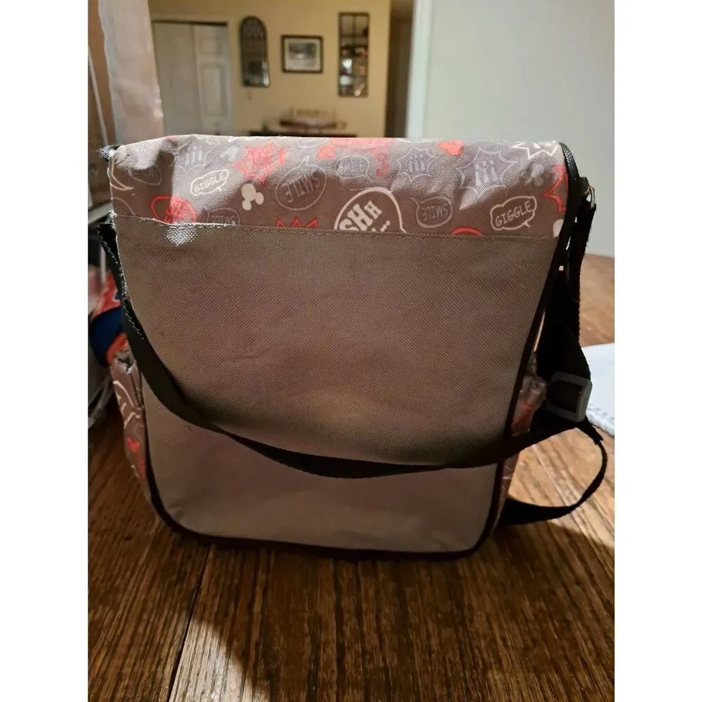 Disney Baby Mickey Mouse Small Diaper Bag 2013 Gray Red White Black Has Spots